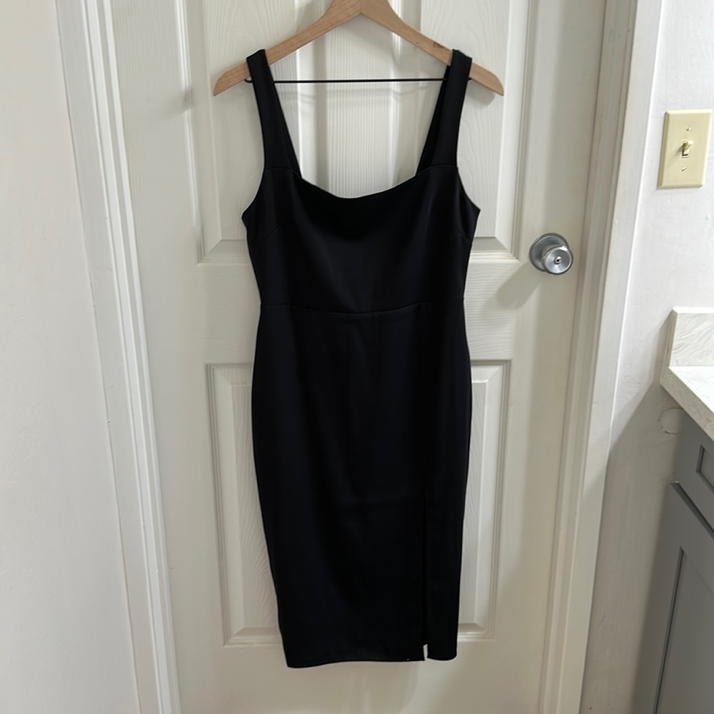 Satin Slit MIDI Dress - Size 8 - Black - Babaton from Aritzia